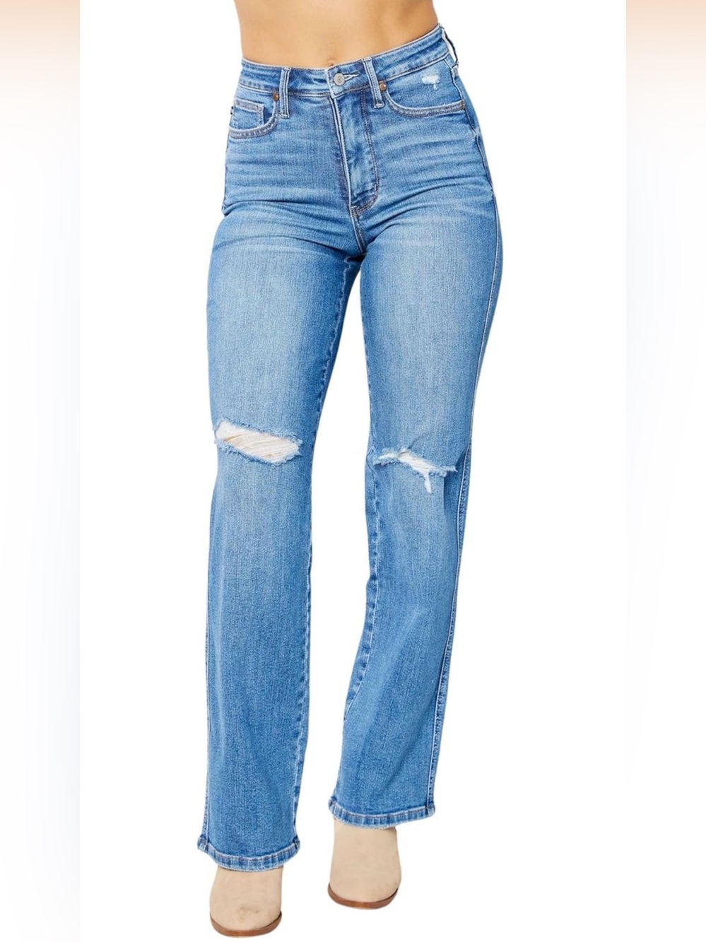 Judy Blue Austin Tummy Control High Rise Straight Jeans